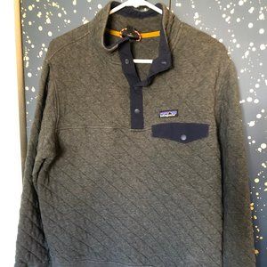 Patagonia Men's Cotton Quilt Snap-T Pullover M Grey